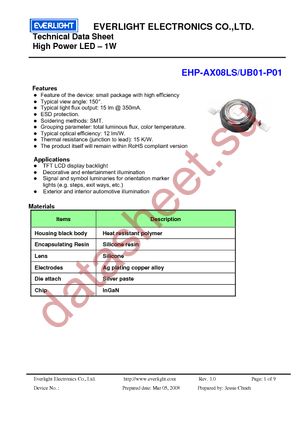 EHP-AX08LS/UB01-P01 datasheet  