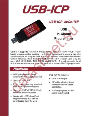 USB-ICP-80C51ISP datasheet  