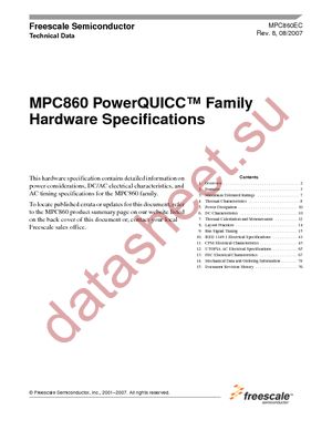 KMPC855TZQ80D4 datasheet  