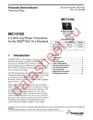 MC13192FCR2 datasheet  
