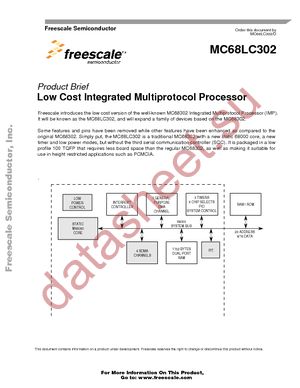 MC68LC302PU20CT datasheet  
