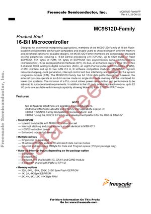 MC9S12DJ64CFUE datasheet  