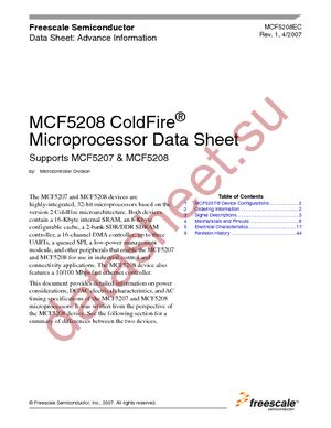 MCF5207CVM166 datasheet  