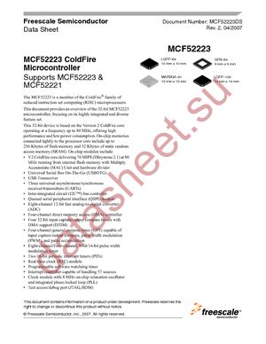 MCF52221CAE66 datasheet  