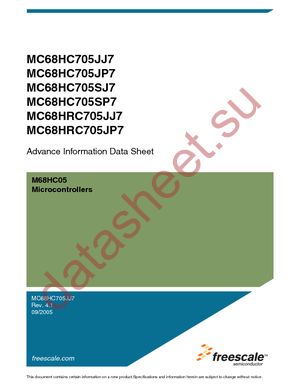 MCHC705JJ7CPE datasheet  