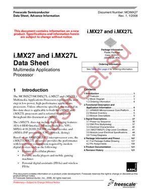 MCIMX27VOP4A datasheet  