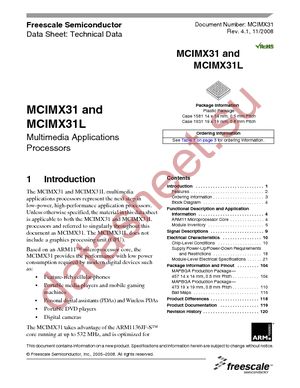 MCIMX31LVMN5C datasheet  