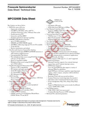MPC5200CVR400B datasheet  