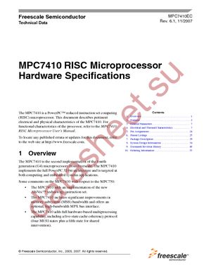 MPC7410HX400LE datasheet  