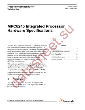 MPC8245LVV266D datasheet  