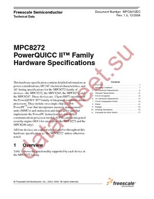 MPC8272VRTMFA datasheet  