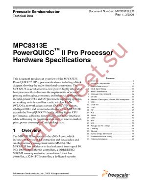 MPC8313CZQAFF datasheet  