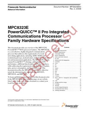 MPC8323CVRAFDC datasheet  