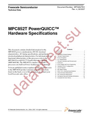 MPC852TCVR100A datasheet  