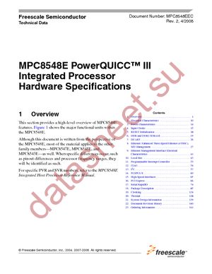MPC8543EVUANG datasheet  