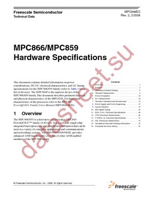 MPC859DSLVR50A datasheet  