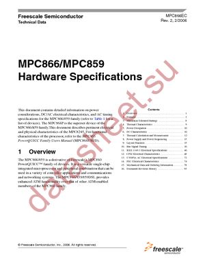 MPC859TVR100A datasheet  