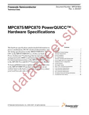 MPC870VR133 datasheet  