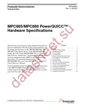 MPC880CVR133 datasheet  
