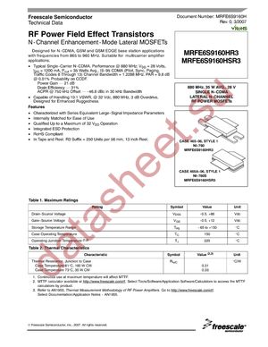 MRFE6S9160HR3 datasheet  