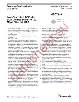 MSC7116VF1000 datasheet  