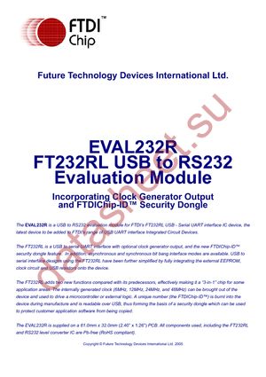 EVAL232R datasheet  