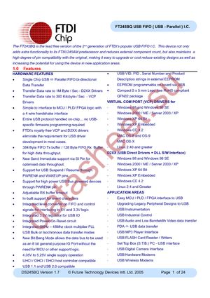 FT245BQ datasheet  