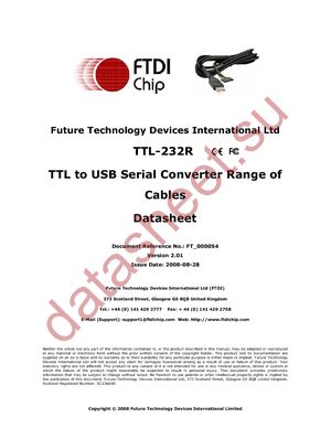 TTL-232R-3V3-WE datasheet  