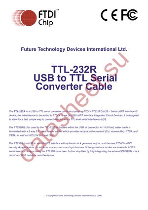 TTL-232R-PCB datasheet  