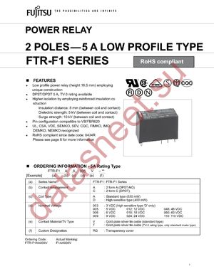 FTR-F1AA005T datasheet  