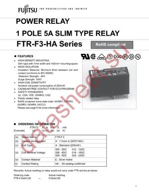 FTR-F3AA009E-HA datasheet  