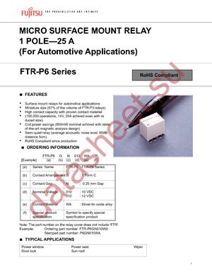FTR-P6GN012WA datasheet  