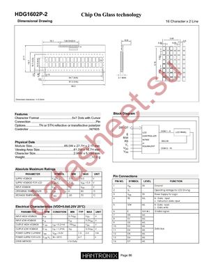 HDG1602P-2-L00 datasheet  