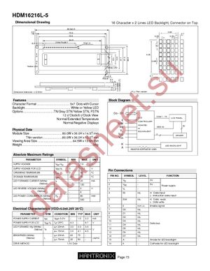 HDM16216L-5-Y10S datasheet  