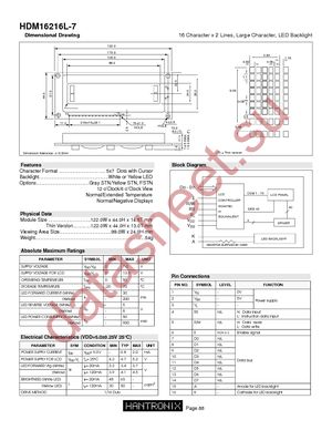HDM16216L-7-Y10S datasheet  