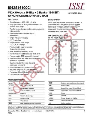 IS42S16100C1-5T-TR datasheet  