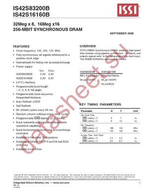 IS42S16160B-7T datasheet  