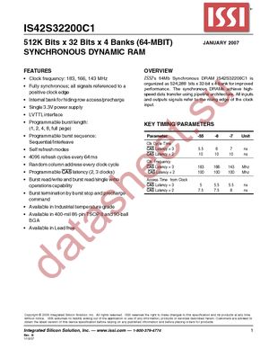 IS42S32200C1-6TL datasheet  