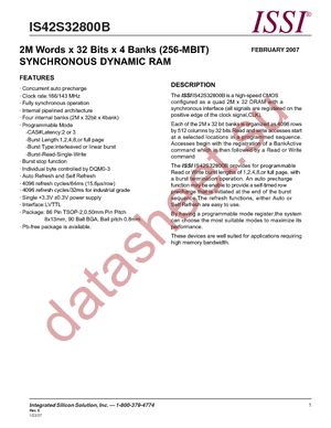 IS42S32800B-6BL-TR datasheet  