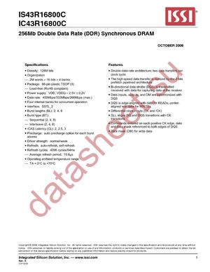 IS43R16800C-5TL-TR datasheet  