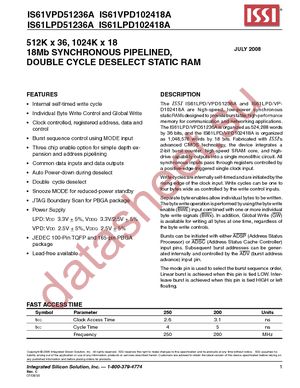 IS61LPD51236A-200B3-TR datasheet  