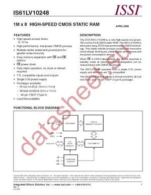 IS61LV10248-10TI datasheet  