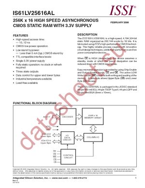 IS61LV25616AL-10LQI-TR datasheet  