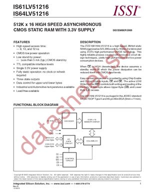 IS61LV51216-10MI datasheet  