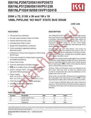 IS61NLP102418-200TQ-TR datasheet  