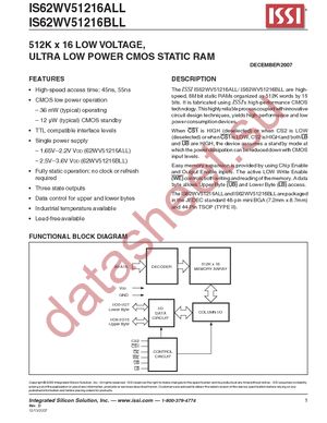 IS62WV51216BLL-55TI datasheet  