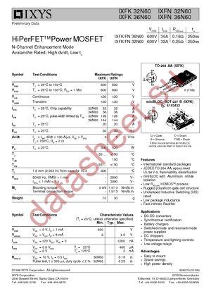 IXFK36N60 datasheet  