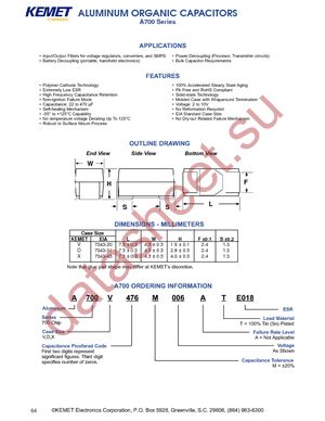 A700V107M006ATE015 datasheet  