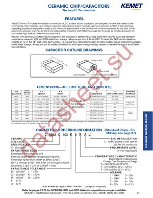 C0603C100J1GALTU datasheet  