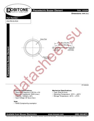 254-PB125-ROX datasheet  